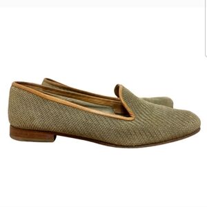 Stubbs&Wootton Woven Leather Smoking Slippers Loafers Women’s 7.5 Designer Flats